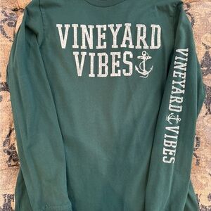 Vineyard Vines Dark Green Cotton Shirt, Boys Medium (12/14)